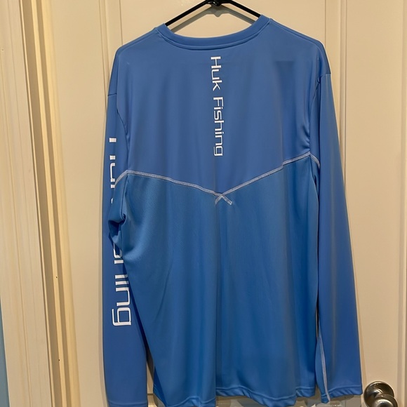 HUK Men's Icon X Long Sleeve Fishing Shirt, size XL, Blue - Picture 2 of 8